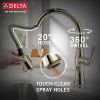 DELTA Cassidy Single Handle Pull-Down Kitchen Faucet — Lumicoat® Polished Nickel