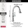 DELTA Cassidy Single Handle Pull-Down Kitchen Faucet — Lumicoat® Chrome