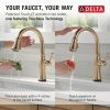 DELTA Cassidy Touch2O Technology Kitchen Faucet with Touchless Technology — Lumicoat® Champagne Bronze