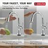 DELTA Cassidy Touch2O Technology Kitchen Faucet with Touchless Technology — Lumicoat® Chrome