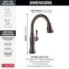 DELTA Cassidy Touch2O Technology Kitchen Faucet with Touchless Technology — Venetian Bronze