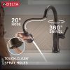 DELTA Cassidy Touch2O Technology Kitchen Faucet with Touchless Technology — Venetian Bronze