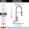 DELTA Essa Single-Handle Pull-Down Spring Kitchen Faucet — Arctic Stainless