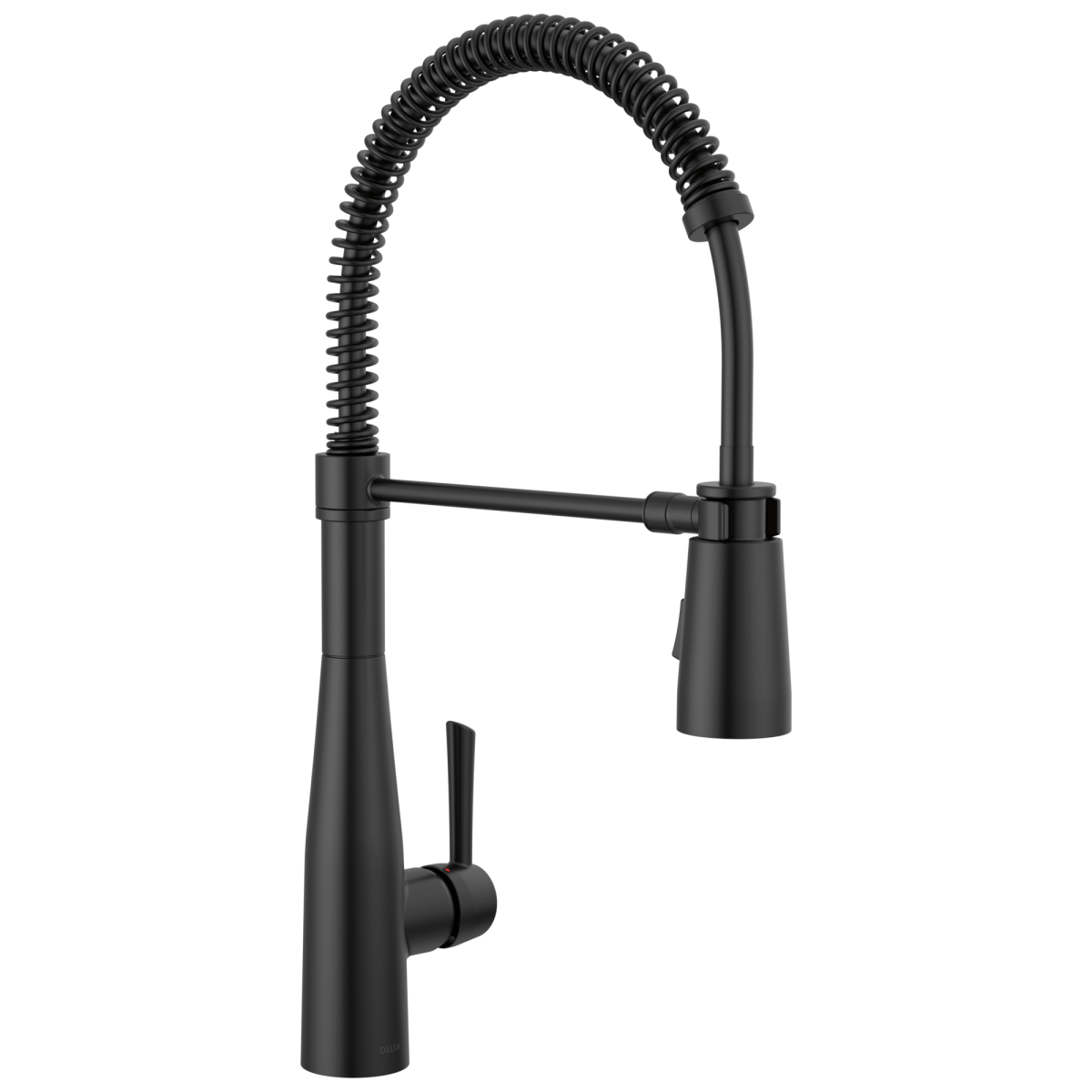 DELTA Essa Single-Handle Pull-Down Spring Kitchen Faucet — Matte Black