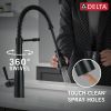 DELTA Essa Single-Handle Pull-Down Spring Kitchen Faucet — Matte Black