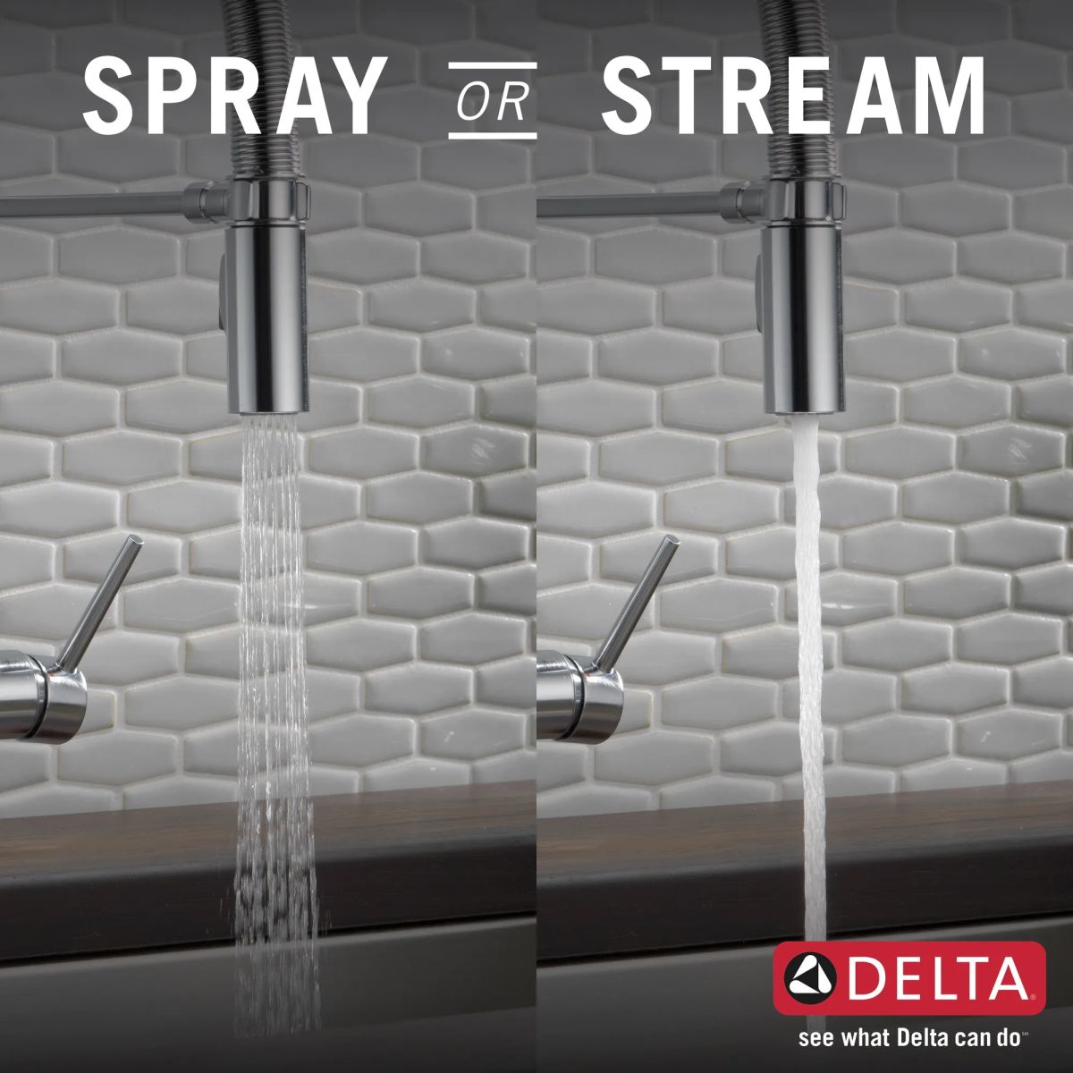 DELTA Trinsic Single-Handle Pull-Down Spring Kitchen Faucet — Arctic Stainless