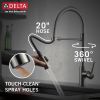 DELTA Trinsic Single-Handle Pull-Down Spring Kitchen Faucet — Black Stainless