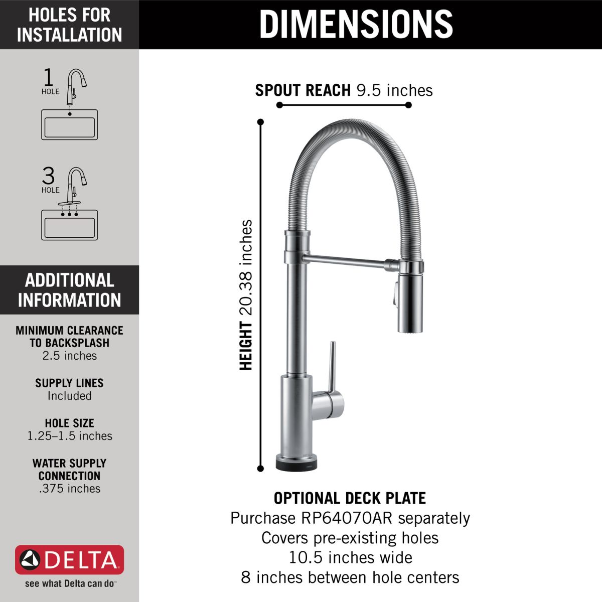 DELTA Trinsic Single-Handle Pull-Down Spring Kitchen Faucet with Touch2O Technology — Arctic Stainless