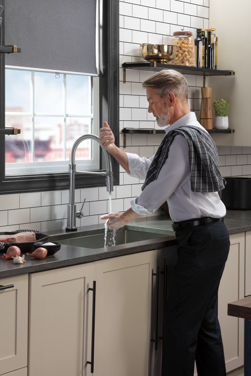 DELTA Trinsic Single-Handle Pull-Down Spring Kitchen Faucet with Touch2O Technology — Arctic Stainless