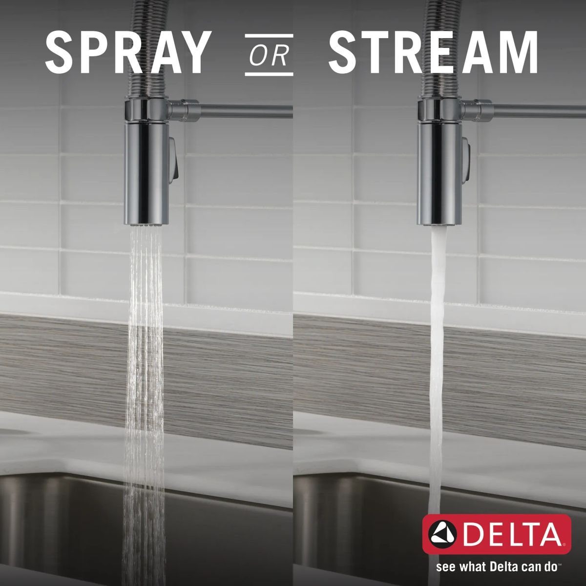 DELTA Trinsic Single-Handle Pull-Down Spring Kitchen Faucet with Touch2O Technology — Arctic Stainless