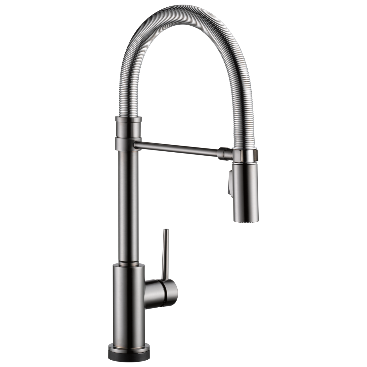 DELTA Trinsic Single-Handle Pull-Down Spring Kitchen Faucet with Touch2O Technology — Black Stainless