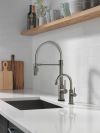 DELTA Trinsic Single-Handle Pull-Down Spring Kitchen Faucet with Touch2O Technology — Black Stainless