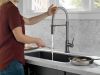 DELTA Trinsic Single-Handle Pull-Down Spring Kitchen Faucet with Touch2O Technology — Black Stainless
