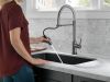 DELTA Trinsic Single-Handle Pull-Down Spring Kitchen Faucet with Touch2O Technology — Black Stainless