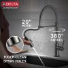 DELTA Trinsic Single-Handle Pull-Down Spring Kitchen Faucet with Touch2O Technology — Black Stainless