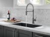 DELTA Trinsic Single-Handle Pull-Down Spring Kitchen Faucet with Touch2O Technology — Black Stainless