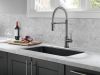 DELTA Trinsic Single-Handle Pull-Down Spring Kitchen Faucet with Touch2O Technology — Black Stainless