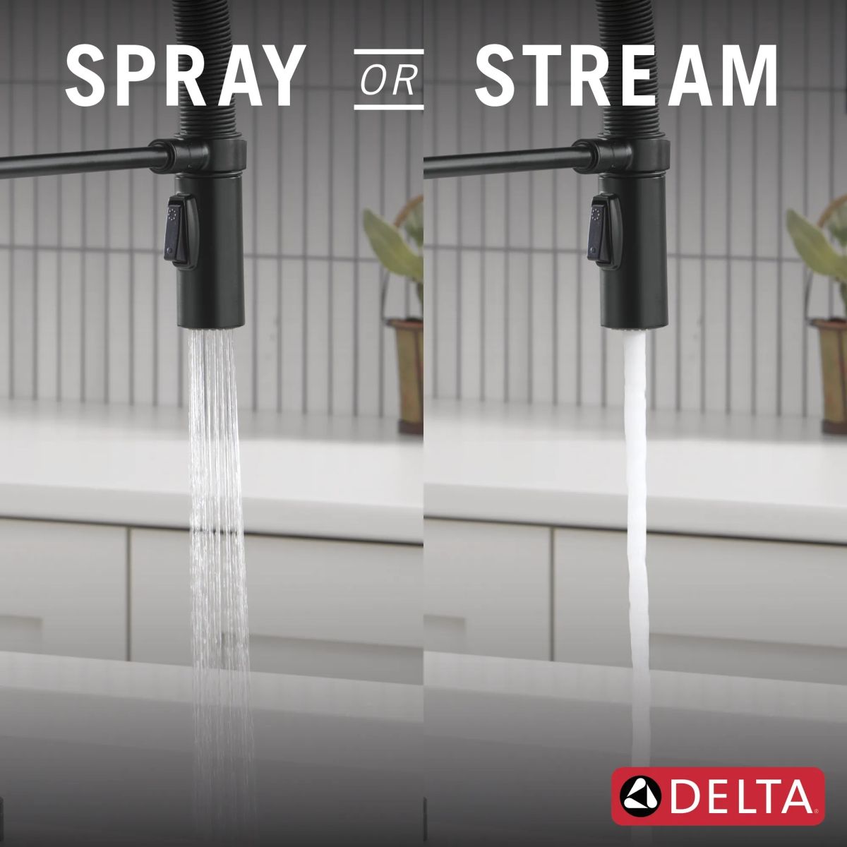 DELTA Trinsic Touch2O Technology Kitchen Faucet with Touchless Technology — Matte Black