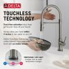 DELTA Trinsic Touch2O Technology Kitchen Faucet with Touchless Technology — Black Stainless