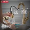 DELTA Leland Single Handle Pull-Down Bar/Prep Faucet — Champagne Bronze