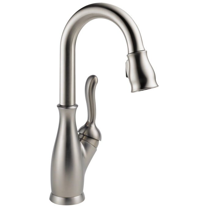 DELTA Leland Single Handle Pull-Down Bar / Prep Faucet — Spotshield Stainless