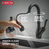 DELTA Leland Single Handle Pull-Down Bar / Prep Faucet With Touch2O Technology — Matte Black