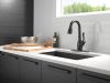 DELTA Leland Single Handle Pull-Down Bar / Prep Faucet With Touch2O Technology — Matte Black