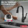 DELTA Leland Single Handle Pull-Down Bar / Prep Faucet With Touch2O Technology — Matte Black