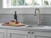 DELTA Leland Single Handle Pull-Down Bar / Prep Faucet with Touch2O Technology — Spotshield Stainless