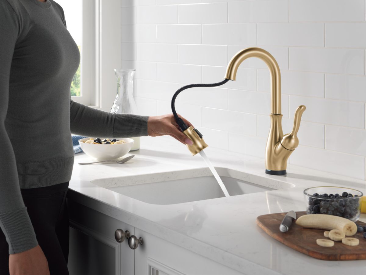 DELTA Leland Touch2O Bar / Prep Faucet with Touchless Technology — Champagne Bronze