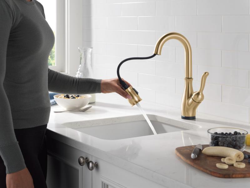 DELTA Leland Touch2O Bar / Prep Faucet with Touchless Technology — Champagne Bronze