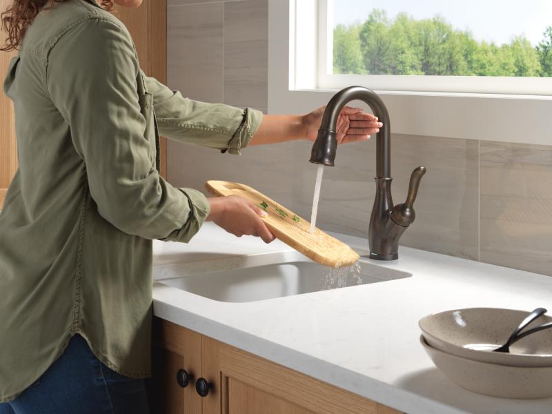 DELTA Leland Touch2O Bar / Prep Faucet with Touchless Technology — Venetian Bronze