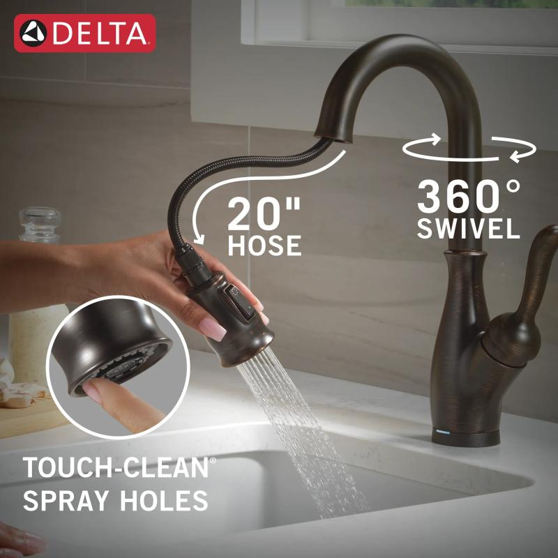 DELTA Leland Touch2O Bar / Prep Faucet with Touchless Technology — Venetian Bronze