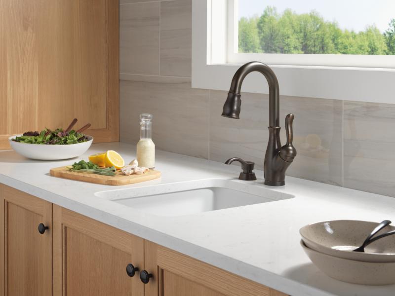 DELTA Leland Touch2O Bar / Prep Faucet with Touchless Technology — Venetian Bronze