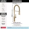 DELTA Renaldi Single-Handle Pull-Down Spring Kitchen Faucet — Lumicoat® Champagne Bronze