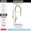 DELTA Renaldi Single-Handle Pull-Down Spring Kitchen Faucet — Lumicoat® Polished Nickel