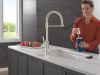 DELTA Renaldi Single-Handle Pull-Down Spring Kitchen Faucet — Lumicoat® Polished Nickel