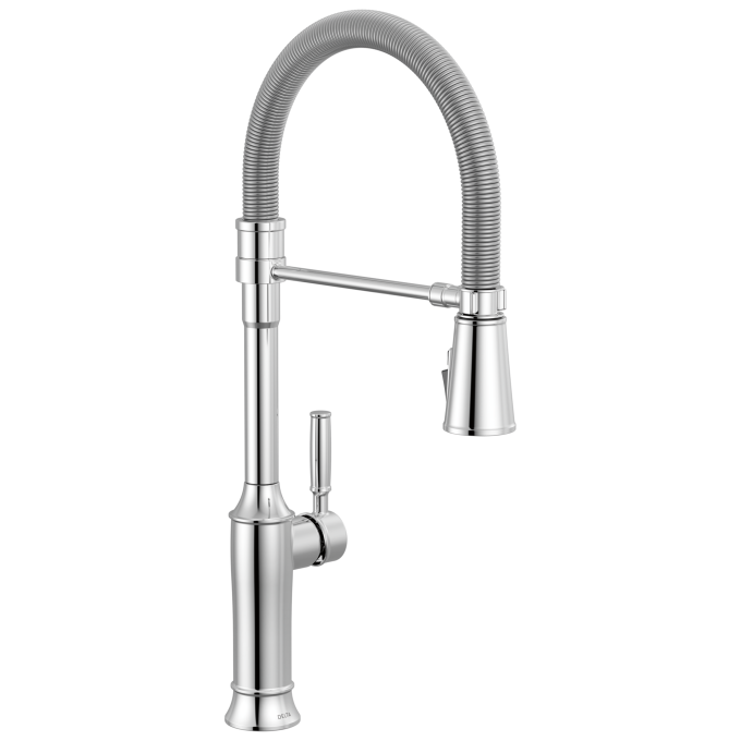 DELTA Renaldi Single-Handle Pull-Down Spring Kitchen Faucet — Lumicoat® Chrome