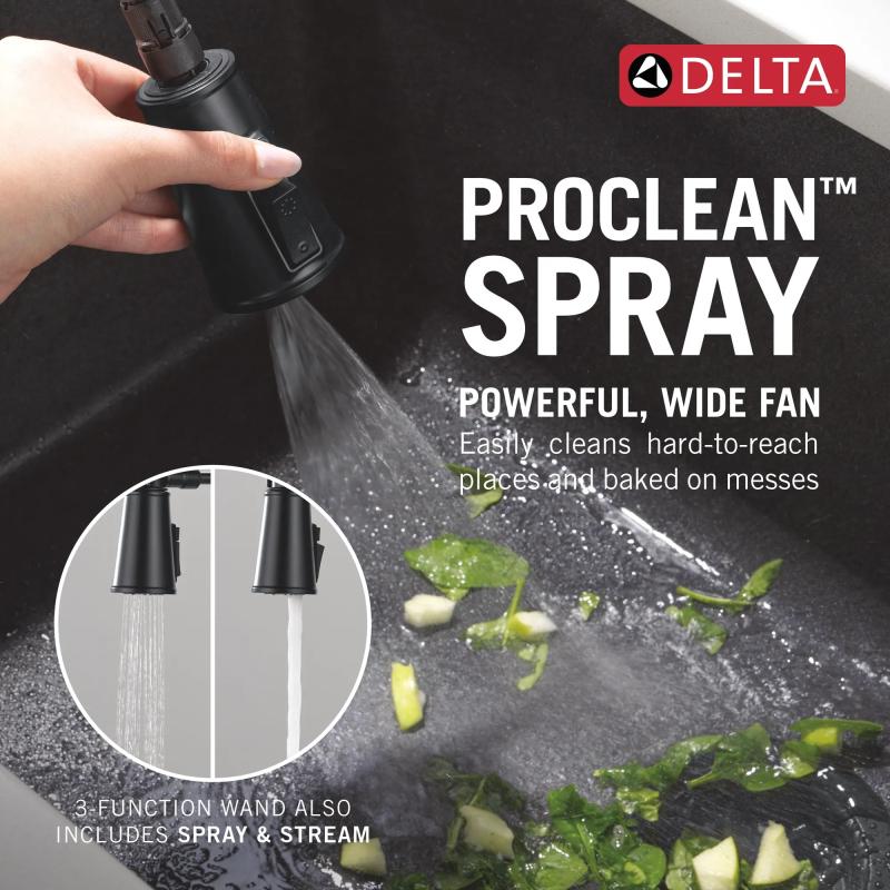 DELTA Renaldi Touch2O Technology Kitchen Faucet with Touchless Technology — Matte Black