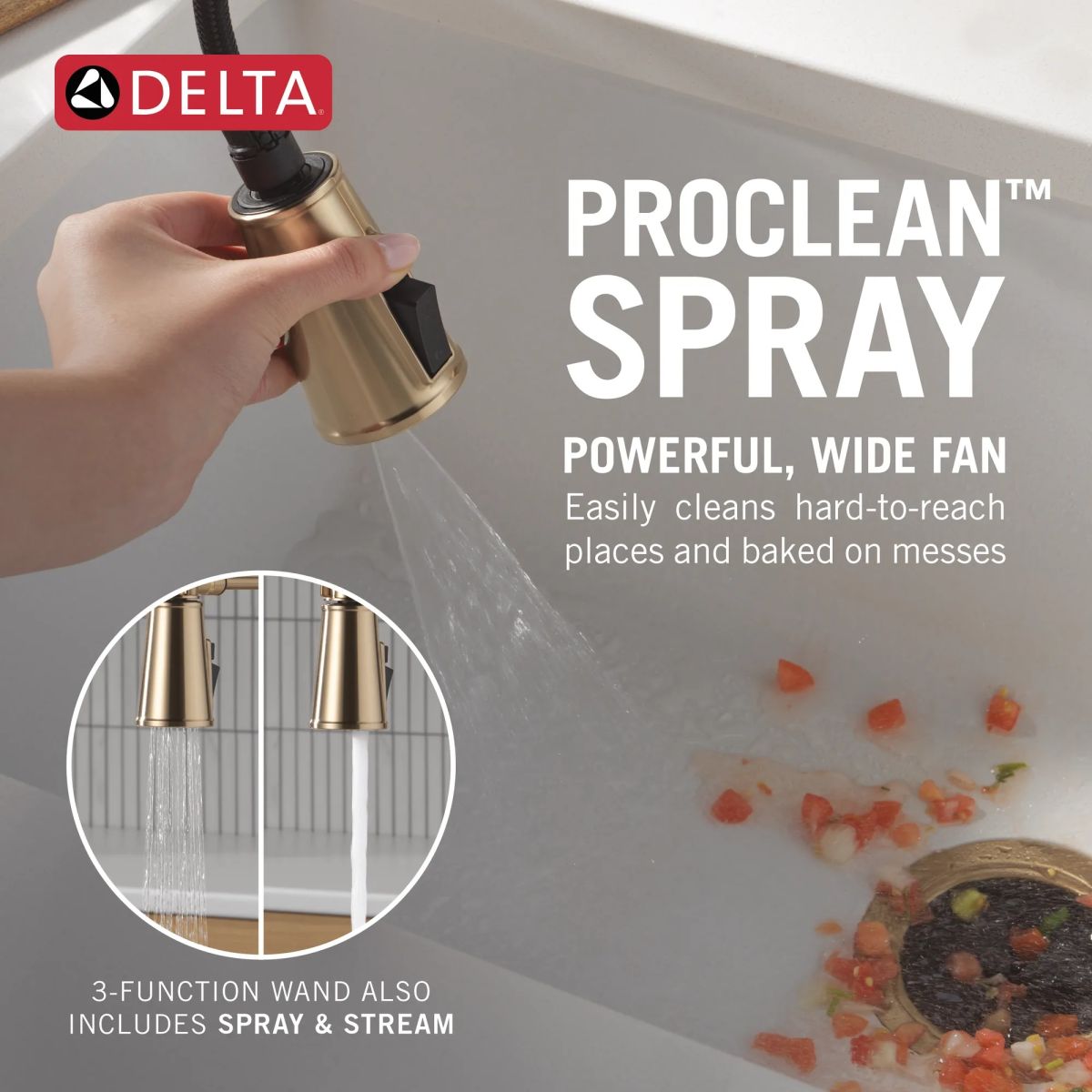 DELTA Renaldi Touch2O Technology Kitchen Faucet with Touchless Technology — Lumicoat® Champagne Bronze