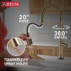DELTA Renaldi Touch2O Technology Kitchen Faucet with Touchless Technology — Lumicoat® Champagne Bronze