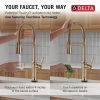 DELTA Renaldi Touch2O Technology Kitchen Faucet with Touchless Technology — Lumicoat® Champagne Bronze