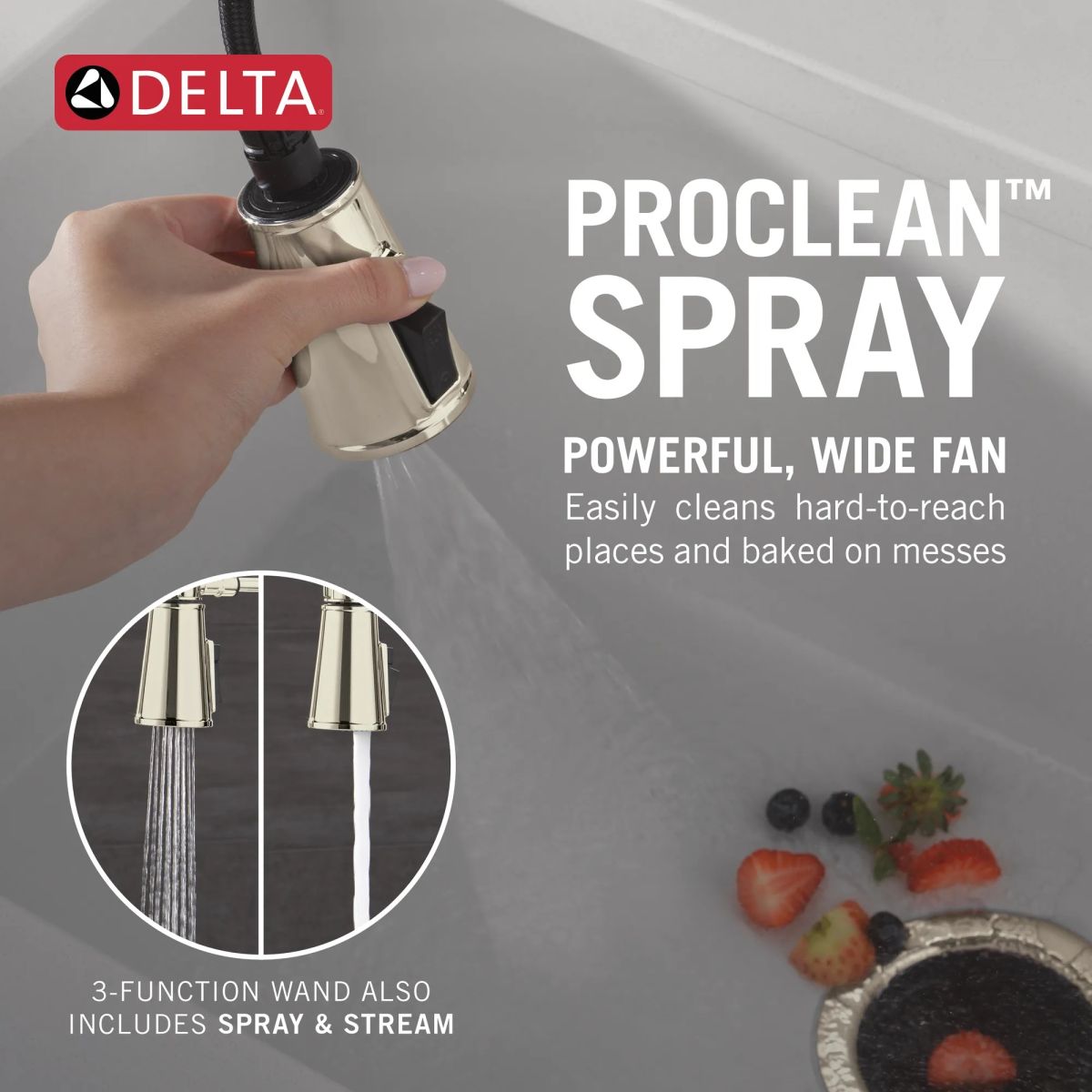 DELTA Renaldi Touch2O Technology Kitchen Faucet with Touchless Technology — Lumicoat® Polished Nickel