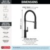 DELTA Cordova Single Handle Pull-Down Kitchen Faucet With Spring Spout — Matte Black