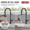 DELTA Cordova Single Handle Pull-Down Kitchen Faucet With Spring Spout — Matte Black