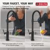 DELTA Cordova Touch2O Technology Kitchen Faucet with Touchless Technology — Matte Black