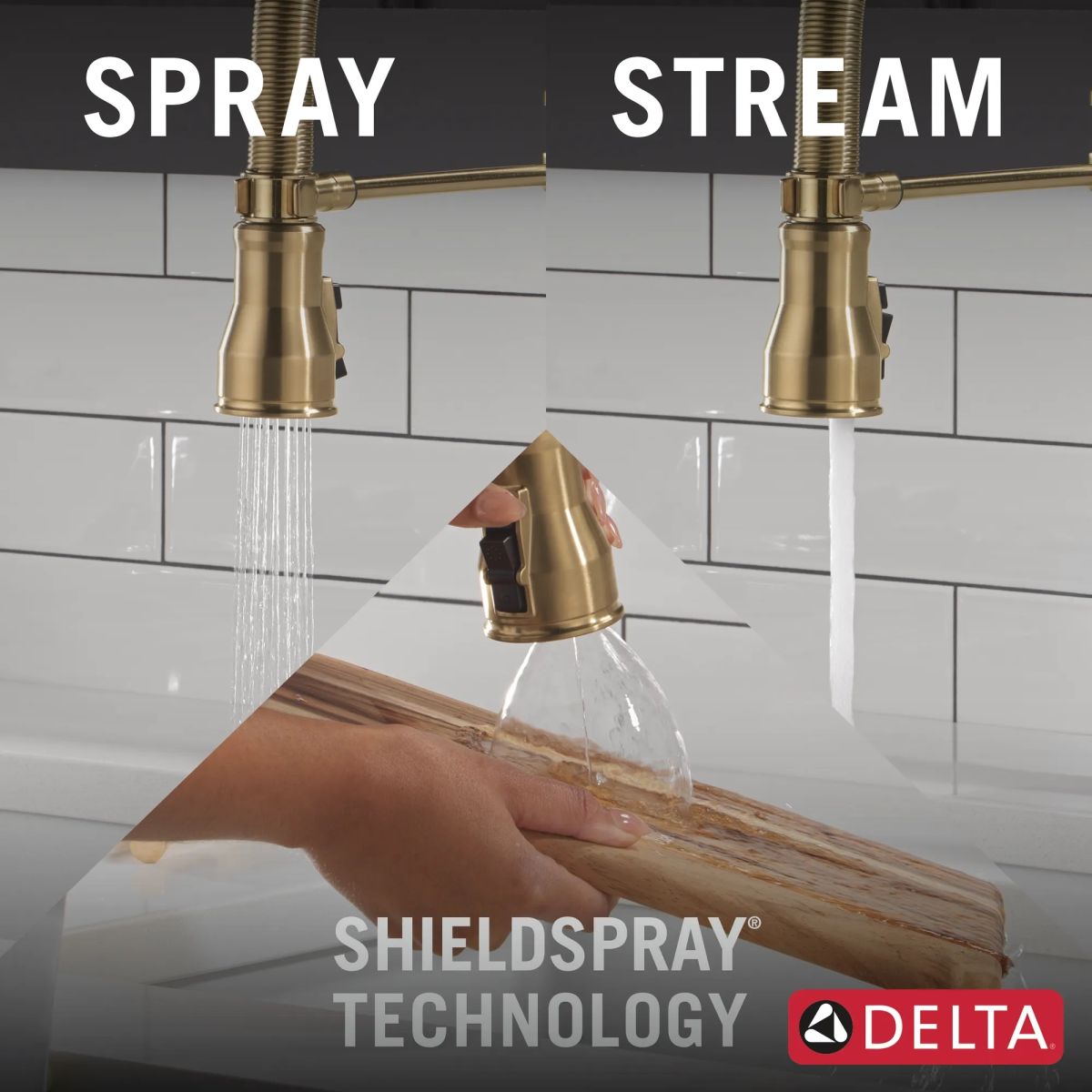 DELTA Broderick Single Handle Pull-Down Kitchen Faucet With Spring Spout — Champagne Bronze