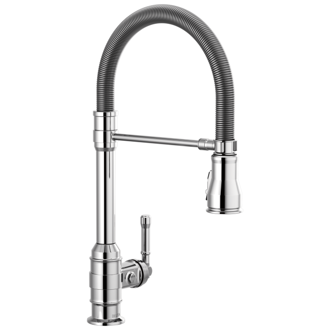 DELTA Broderick Single Handle Pull-Down Kitchen Faucet With Spring Spout — Chrome