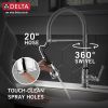 DELTA Broderick Single Handle Pull-Down Kitchen Faucet With Spring Spout — Chrome