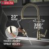 DELTA Broderick Single Handle Pull-Down Kitchen Faucet With Spring Spout — Polished Nickel